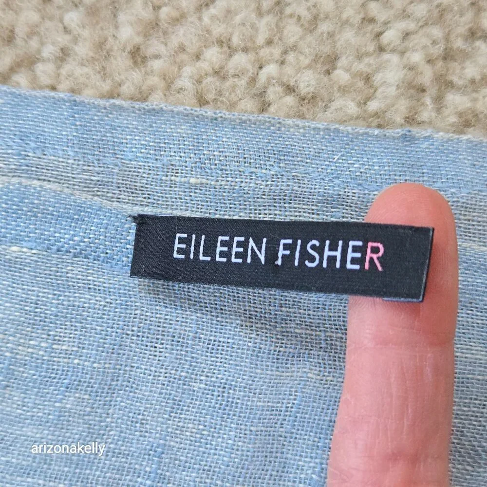 Eileen Fisher Linen Scarf Sky Blue Powder Blue